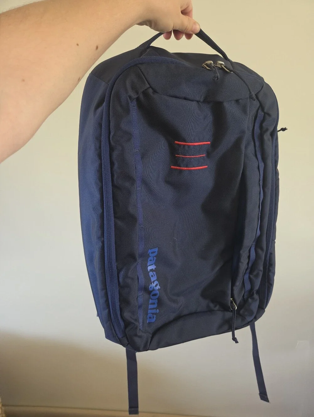 Patagonia Tres 25L 3-Way Convertible Backpack Briefcase Shoulder Bag Navy Blue